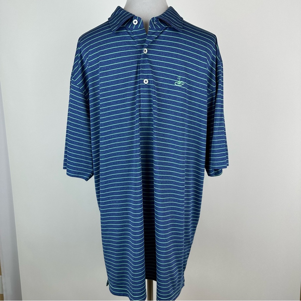 Donald Ross Striped Golf Polo Shirt Size Large